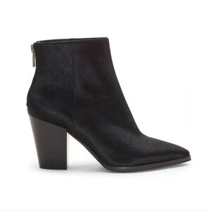 Lucky Brand Adalan Calf Hair Fur Boots In Black Women's Ankle Boots Booties 7.5